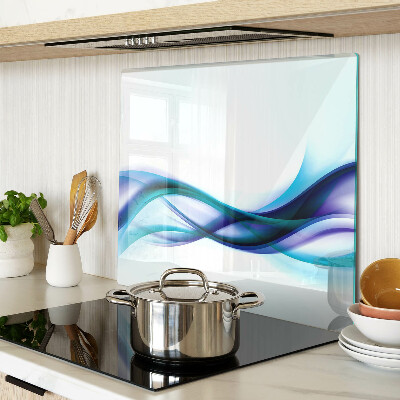 Tabla de cortar de cristal Olas en tonos azules y turquesas