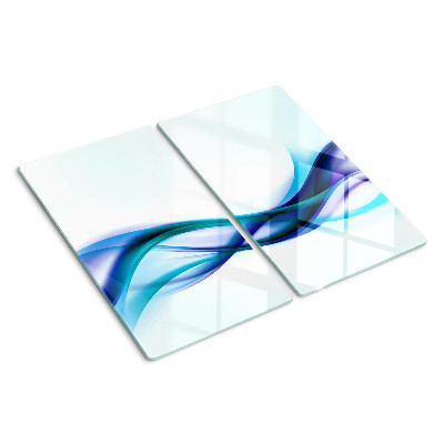 Tabla de cortar de cristal Olas en tonos azules y turquesas