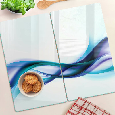 Tabla de cortar de cristal Olas en tonos azules y turquesas