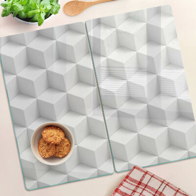 Tabla de cortar de cristal Patrón hexagonal 3D
