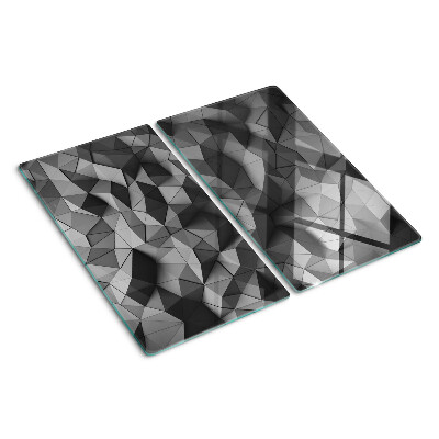 Tabla de cortar de cristal Patrón geométrico abstracto en tonos de gris