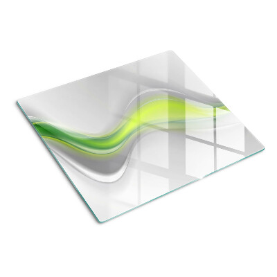Tabla de cortar de cristal Olas en tonos verdes
