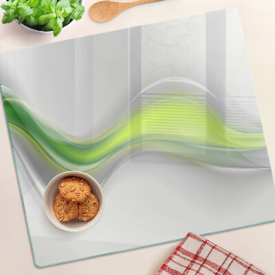 Tabla de cortar de cristal Olas en tonos verdes
