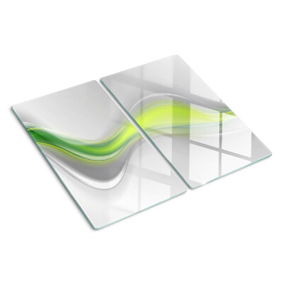 Tabla de cortar de cristal Olas en tonos verdes