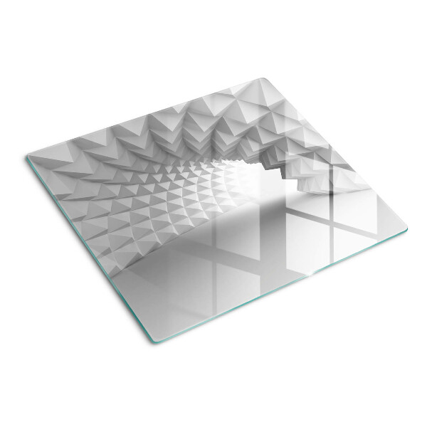 Tabla de cortar de cristal Patrón geométrico 3D