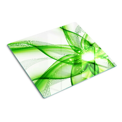 Tabla de cortar de cristal Ondas abstractas verdes