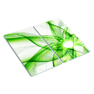Tabla de cortar de cristal Ondas abstractas verdes