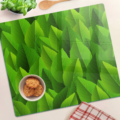 Tabla para cortar Hojas en tonos verdes