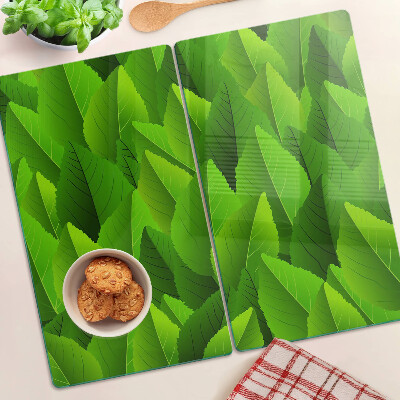 Tabla para cortar Hojas en tonos verdes