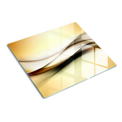 Tabla de cortar de cristal Ondas abstractas en tonos beige