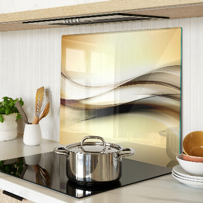 Tabla de cortar de cristal Ondas abstractas en tonos beige