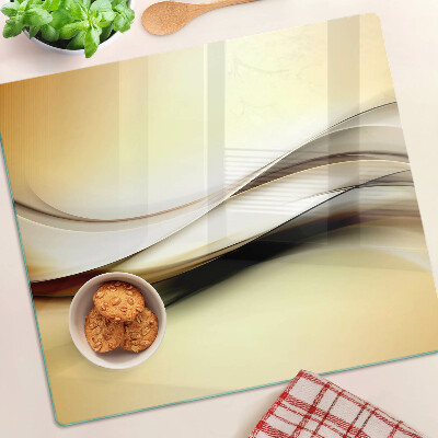 Tabla de cortar de cristal Ondas abstractas en tonos beige