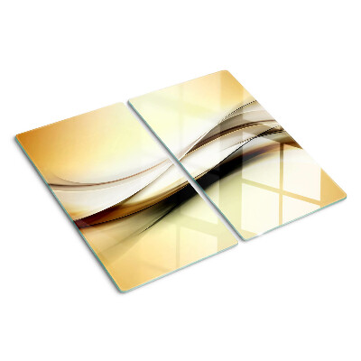 Tabla de cortar de cristal Ondas abstractas en tonos beige