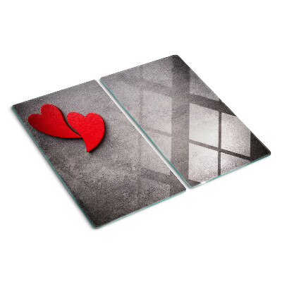 Tabla de cortar de cristal Corazón en el fondo de la ventana.