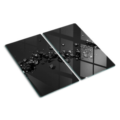 Tabla para cortar Cristales negros en el fondo.