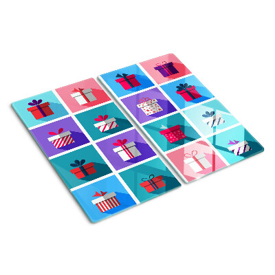 Tabla de cortar de cristal Motivos de regalo en diferentes colores.