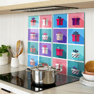 Tabla de cortar de cristal Motivos de regalo en diferentes colores.