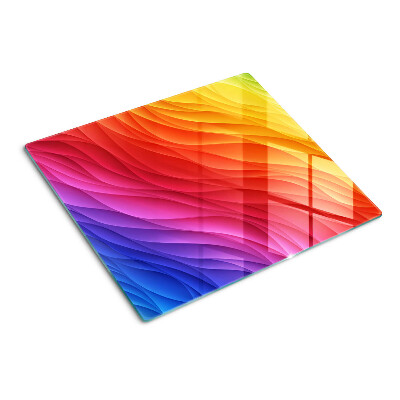 Tabla de cortar de cristal Ondas de color