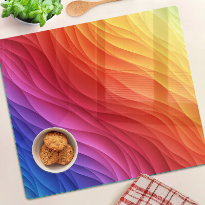 Tabla de cortar de cristal Ondas de color