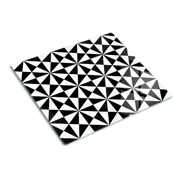 Tabla para cortar Triángulos geométricos en blanco y negro
