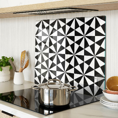 Tabla para cortar Triángulos geométricos en blanco y negro