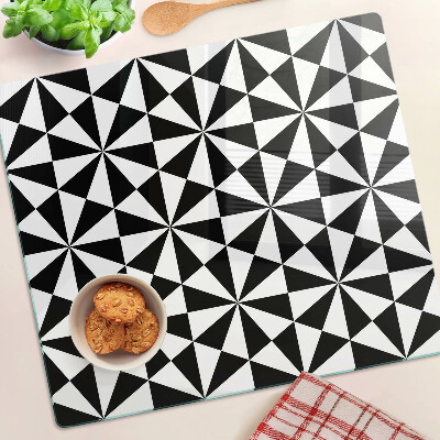 Tabla para cortar Triángulos geométricos en blanco y negro
