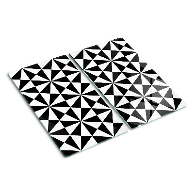 Tabla para cortar Triángulos geométricos en blanco y negro