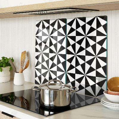 Tabla para cortar Triángulos geométricos en blanco y negro