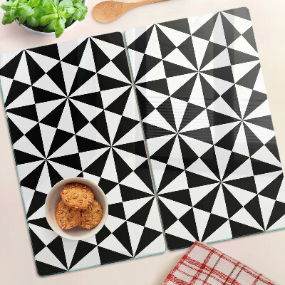 Tabla para cortar Triángulos geométricos en blanco y negro