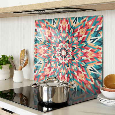Tabla de cortar de cristal Mandala multicolor