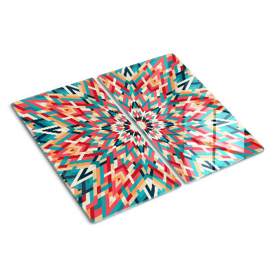 Tabla de cortar de cristal Mandala multicolor