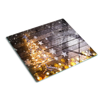 Tabla de cortar de cristal Árbol de Navidad con adornos