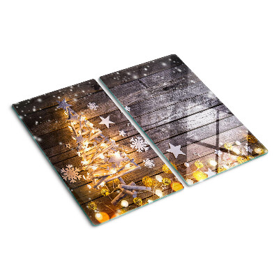 Tabla de cortar de cristal Árbol de Navidad con adornos