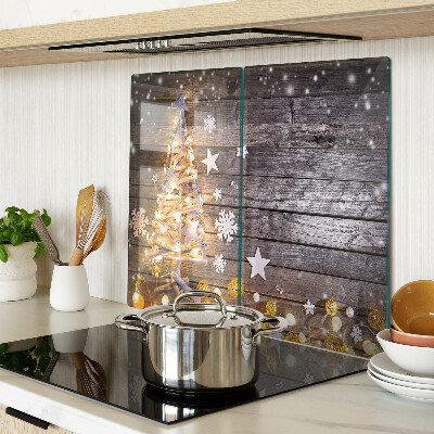 Tabla de cortar de cristal Árbol de Navidad con adornos