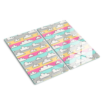 Tabla de cortar de cristal Nubes sobre un fondo pastel