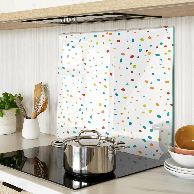 Tabla de cortar de cristal Puntos de colores sobre fondo blanco