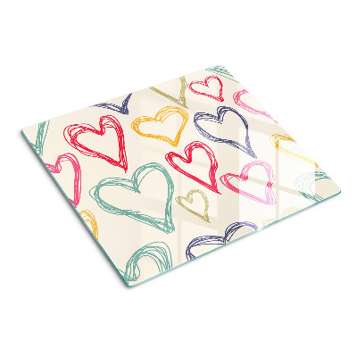 Tabla de cortar de cristal Corazón en diferentes colores