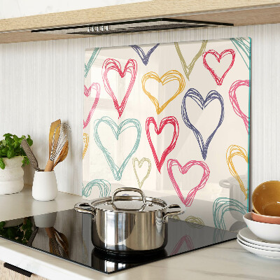 Tabla de cortar de cristal Corazón en diferentes colores