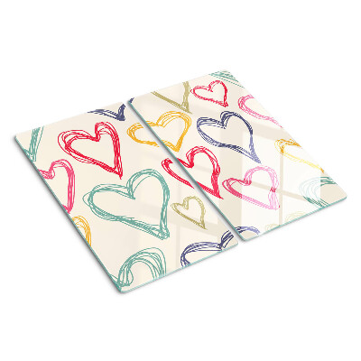 Tabla de cortar de cristal Corazón en diferentes colores
