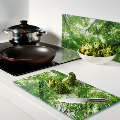 Tabla de cortar de cristal Bosques y árboles verdes