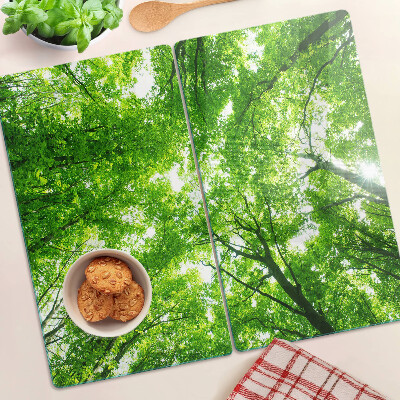 Tabla de cortar de cristal Bosques y árboles verdes