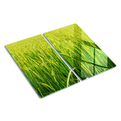 Tabla de cortar de cristal Campo de hierba verde