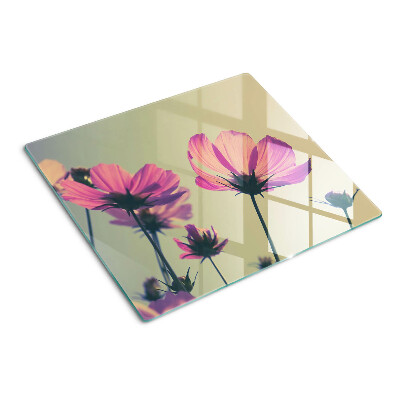 Tabla de cortar de cristal Flores en tonos pastel