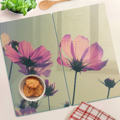 Tabla de cortar de cristal Flores en tonos pastel