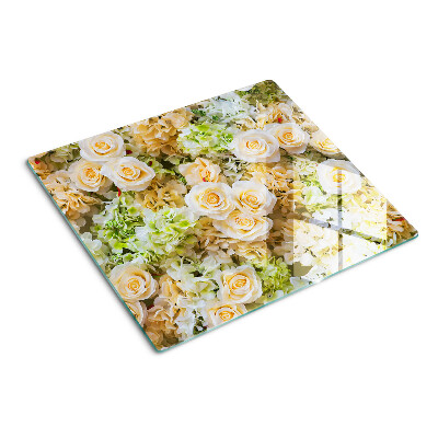 Tabla de cortar de cristal Flores en tonos pastel