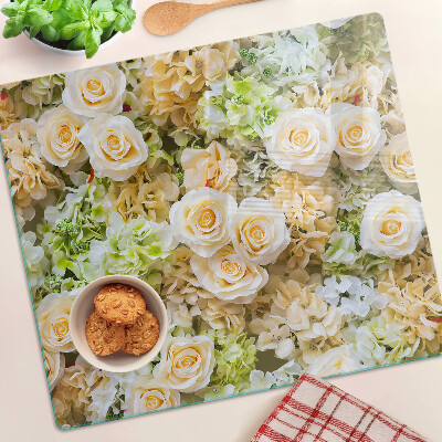 Tabla de cortar de cristal Flores en tonos pastel