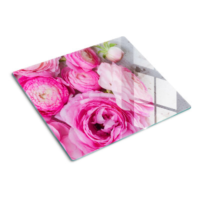 Tabla para cortar Flores rosas en un ramo