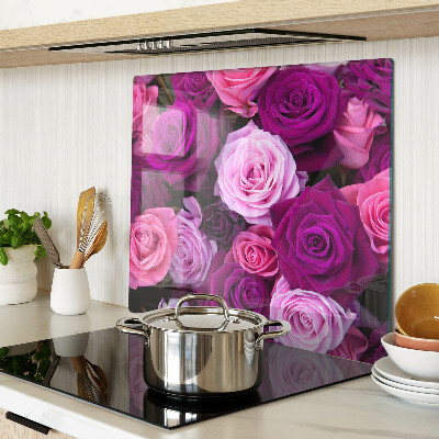 Tabla de cortar de cristal Rosas en tonos rosa