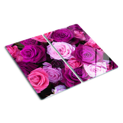 Tabla de cortar de cristal Rosas en tonos rosa
