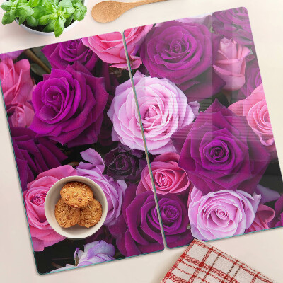 Tabla de cortar de cristal Rosas en tonos rosa